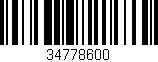 Código de barras (EAN, GTIN, SKU, ISBN): '34778600'