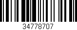 Código de barras (EAN, GTIN, SKU, ISBN): '34778707'
