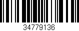 Código de barras (EAN, GTIN, SKU, ISBN): '34779136'