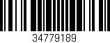 Código de barras (EAN, GTIN, SKU, ISBN): '34779189'