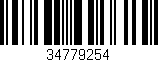 Código de barras (EAN, GTIN, SKU, ISBN): '34779254'