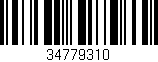 Código de barras (EAN, GTIN, SKU, ISBN): '34779310'