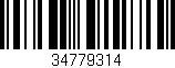 Código de barras (EAN, GTIN, SKU, ISBN): '34779314'