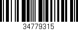 Código de barras (EAN, GTIN, SKU, ISBN): '34779315'