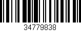 Código de barras (EAN, GTIN, SKU, ISBN): '34779838'