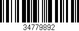 Código de barras (EAN, GTIN, SKU, ISBN): '34779892'