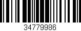 Código de barras (EAN, GTIN, SKU, ISBN): '34779986'