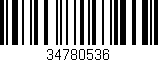 Código de barras (EAN, GTIN, SKU, ISBN): '34780536'