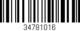Código de barras (EAN, GTIN, SKU, ISBN): '34781016'