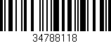 Código de barras (EAN, GTIN, SKU, ISBN): '34788118'