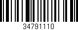 Código de barras (EAN, GTIN, SKU, ISBN): '34791110'