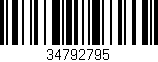 Código de barras (EAN, GTIN, SKU, ISBN): '34792795'