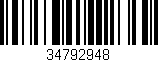 Código de barras (EAN, GTIN, SKU, ISBN): '34792948'