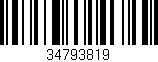 Código de barras (EAN, GTIN, SKU, ISBN): '34793819'