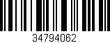 Código de barras (EAN, GTIN, SKU, ISBN): '34794062'