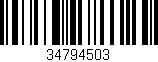 Código de barras (EAN, GTIN, SKU, ISBN): '34794503'