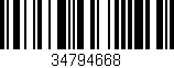 Código de barras (EAN, GTIN, SKU, ISBN): '34794668'