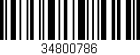 Código de barras (EAN, GTIN, SKU, ISBN): '34800786'