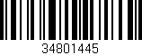 Código de barras (EAN, GTIN, SKU, ISBN): '34801445'