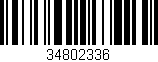 Código de barras (EAN, GTIN, SKU, ISBN): '34802336'