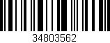 Código de barras (EAN, GTIN, SKU, ISBN): '34803562'