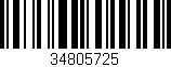 Código de barras (EAN, GTIN, SKU, ISBN): '34805725'
