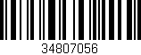 Código de barras (EAN, GTIN, SKU, ISBN): '34807056'