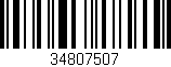 Código de barras (EAN, GTIN, SKU, ISBN): '34807507'