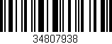 Código de barras (EAN, GTIN, SKU, ISBN): '34807938'
