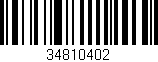 Código de barras (EAN, GTIN, SKU, ISBN): '34810402'