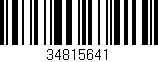 Código de barras (EAN, GTIN, SKU, ISBN): '34815641'