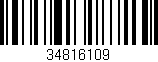 Código de barras (EAN, GTIN, SKU, ISBN): '34816109'