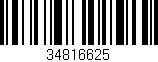 Código de barras (EAN, GTIN, SKU, ISBN): '34816625'