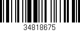 Código de barras (EAN, GTIN, SKU, ISBN): '34818675'