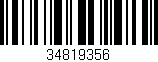 Código de barras (EAN, GTIN, SKU, ISBN): '34819356'