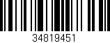 Código de barras (EAN, GTIN, SKU, ISBN): '34819451'