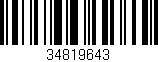 Código de barras (EAN, GTIN, SKU, ISBN): '34819643'