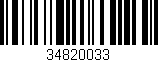 Código de barras (EAN, GTIN, SKU, ISBN): '34820033'