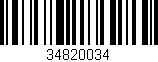 Código de barras (EAN, GTIN, SKU, ISBN): '34820034'