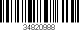 Código de barras (EAN, GTIN, SKU, ISBN): '34820988'