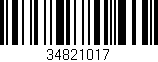 Código de barras (EAN, GTIN, SKU, ISBN): '34821017'