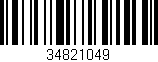 Código de barras (EAN, GTIN, SKU, ISBN): '34821049'