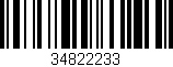 Código de barras (EAN, GTIN, SKU, ISBN): '34822233'