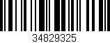 Código de barras (EAN, GTIN, SKU, ISBN): '34829325'