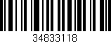 Código de barras (EAN, GTIN, SKU, ISBN): '34833118'