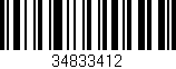 Código de barras (EAN, GTIN, SKU, ISBN): '34833412'