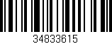 Código de barras (EAN, GTIN, SKU, ISBN): '34833615'