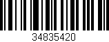 Código de barras (EAN, GTIN, SKU, ISBN): '34835420'