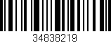 Código de barras (EAN, GTIN, SKU, ISBN): '34838219'