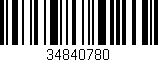 Código de barras (EAN, GTIN, SKU, ISBN): '34840780'